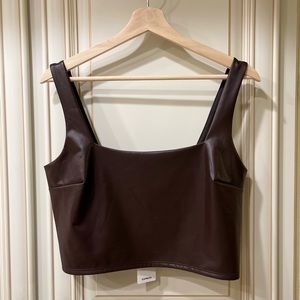 EXPRESS • Faux Leather Cropped Tank • NWT